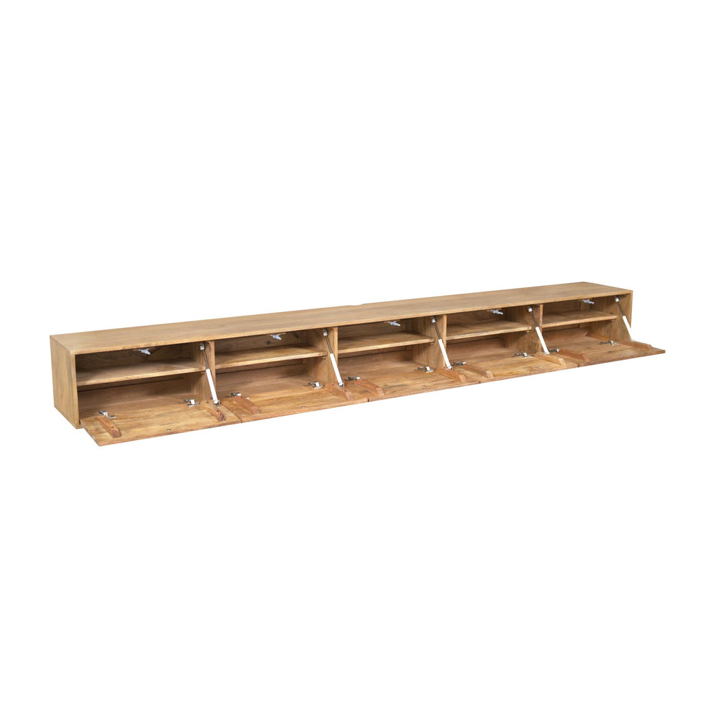 Zwevend tv meubel Vision | 280 cm | Mango Naturel
