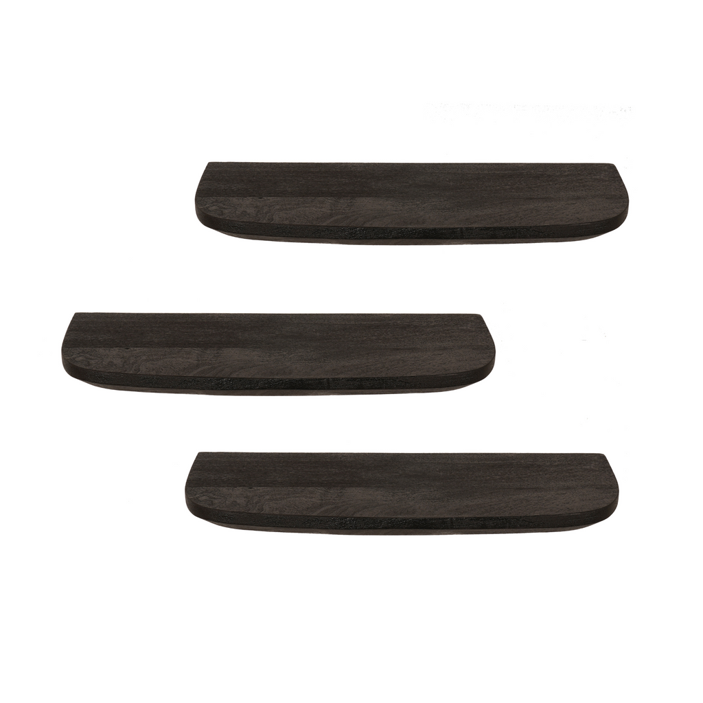 Wandplank Gusta | Set van 3 | Mangohout Black