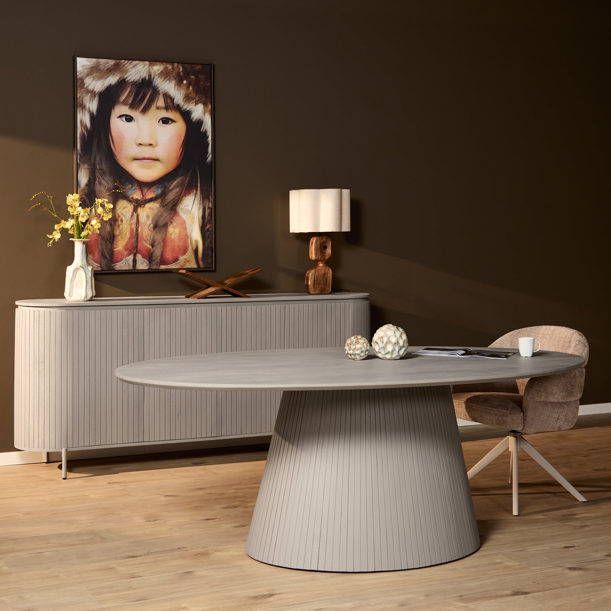 Eettafel Solana | Ovaal | Mango taupe 240x120