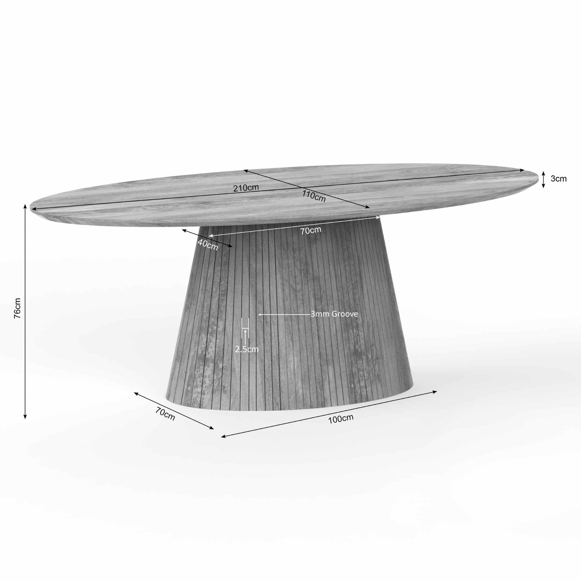 Eettafel Solana | Ovaal | Mangohout Taupe