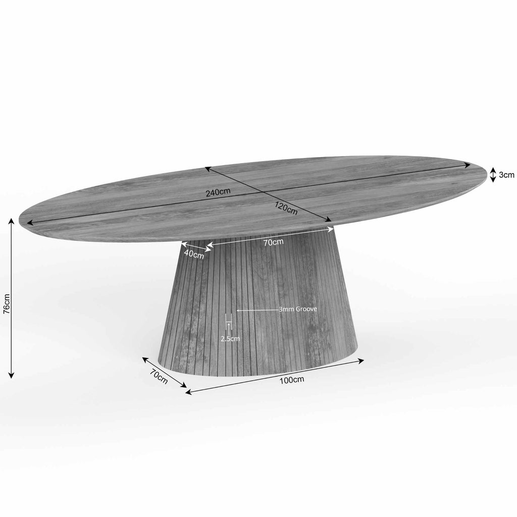Eettafel Solana | Ovaal | Mango taupe 240x120