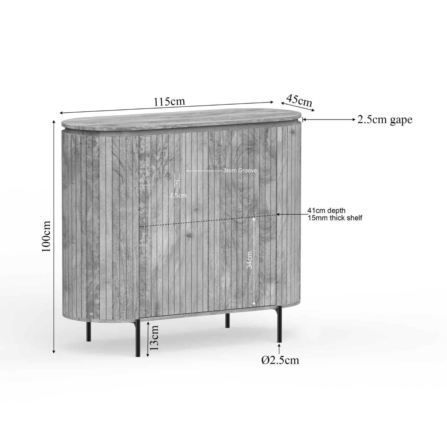 Kabinet Solana | 2-Deurs | Mangohout Taupe