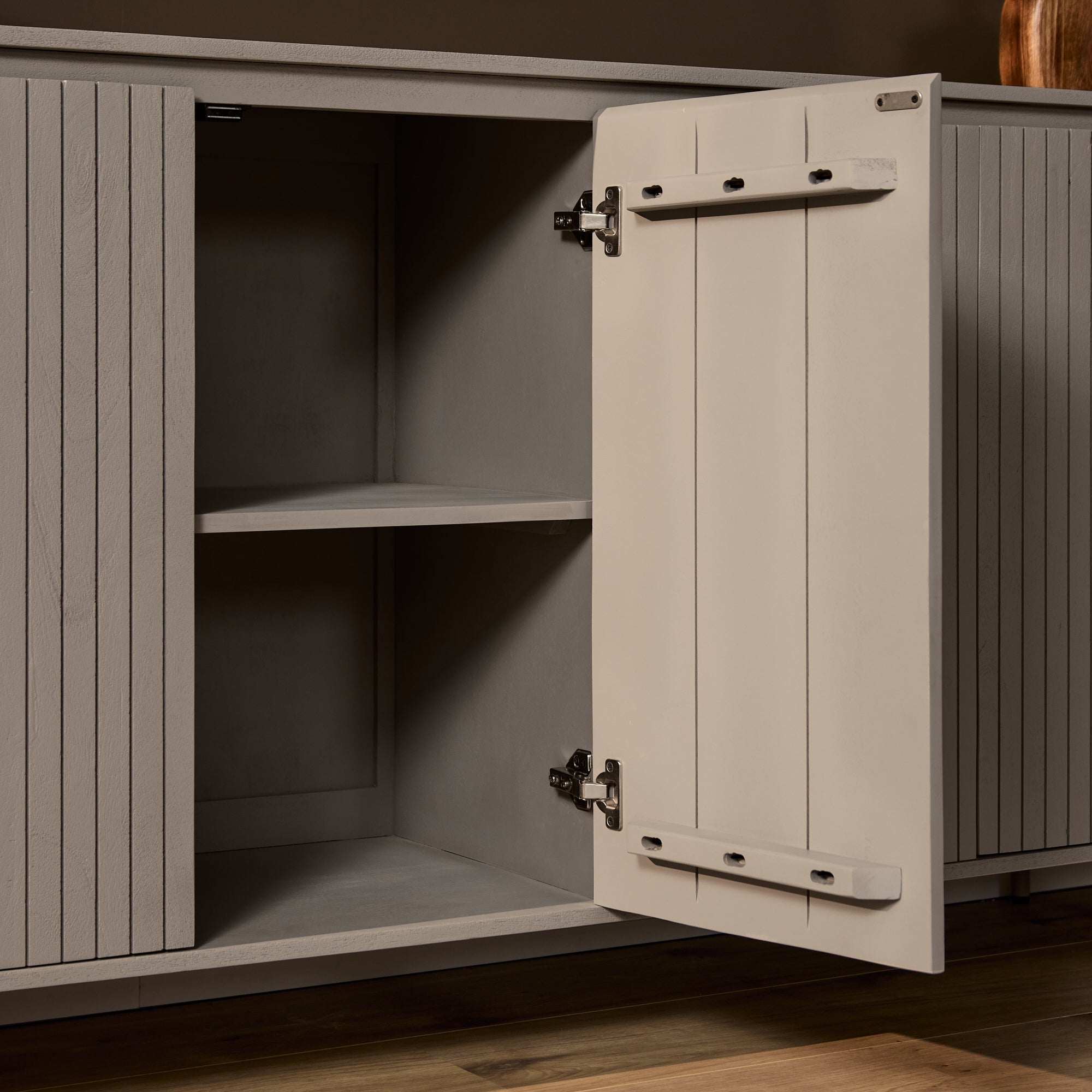 Dressoir Solana | Mangohout | Taupe | 3 deurtjes