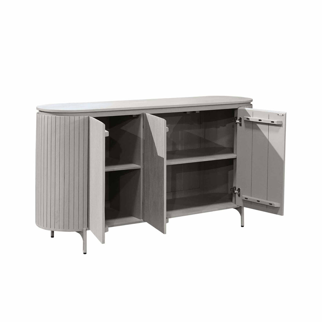 Dressoir Solana | Mangohout | Taupe | 3 deurtjes