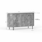 Dressoir Solana | Mangohout | Taupe | 3 deurtjes