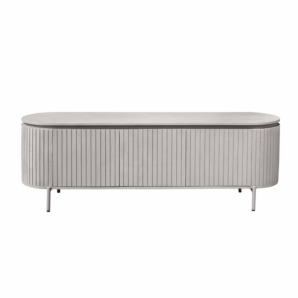 Tv meubel Solana | Verticale latten | Mangohout taupe