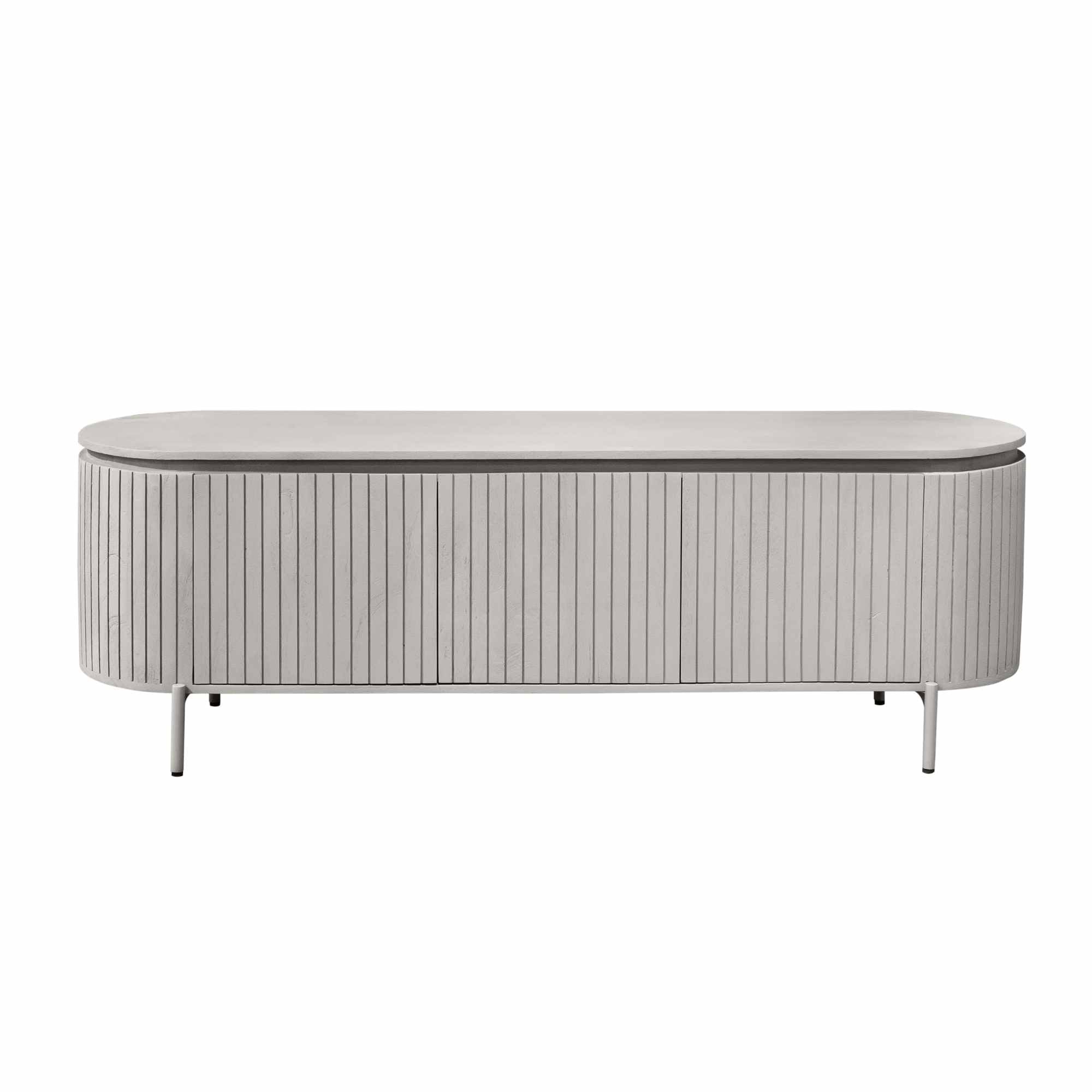Tv meubel Solana | Verticale latten | Mangohout taupe