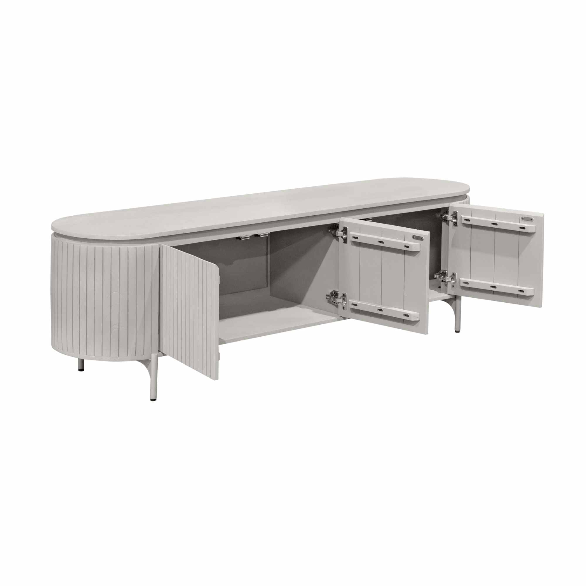 Tv meubel Solana | Verticale latten | Mangohout taupe