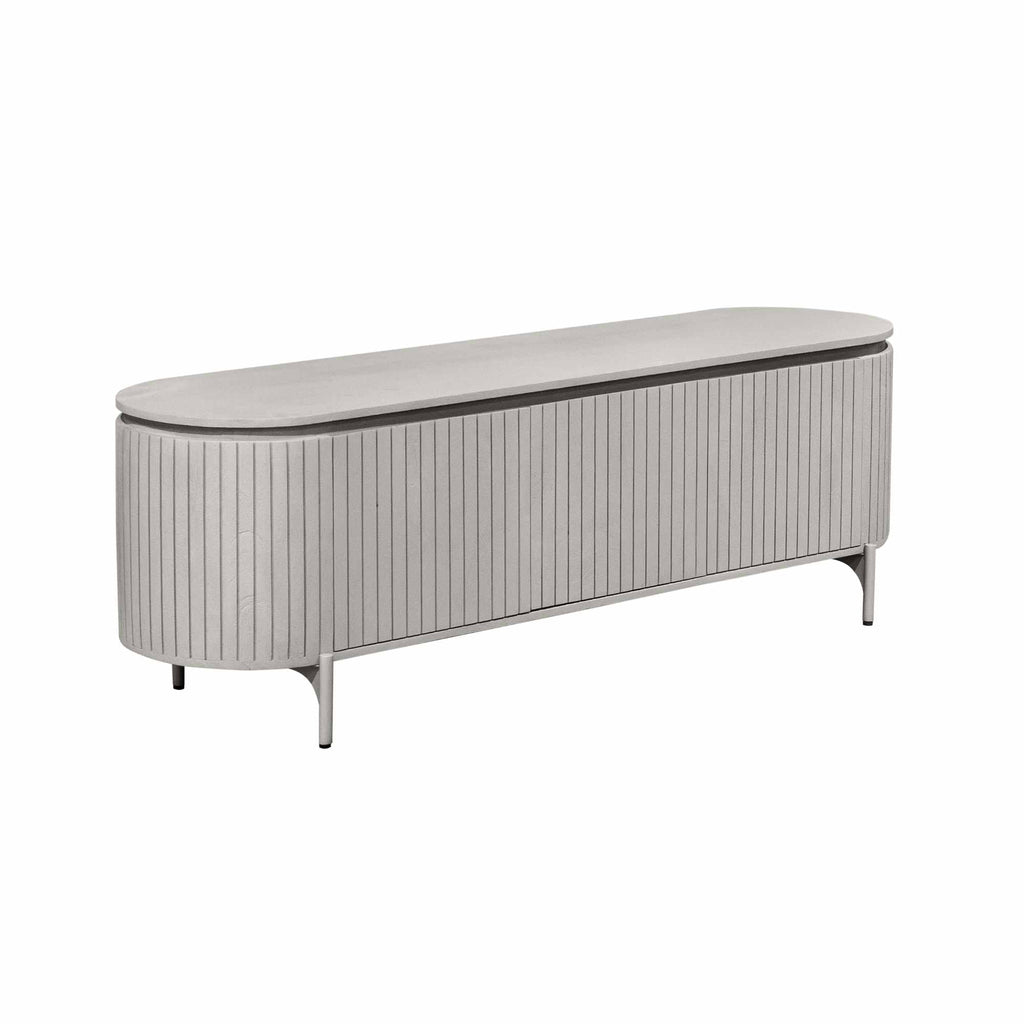 Tv meubel Solana | Verticale latten | Mangohout taupe