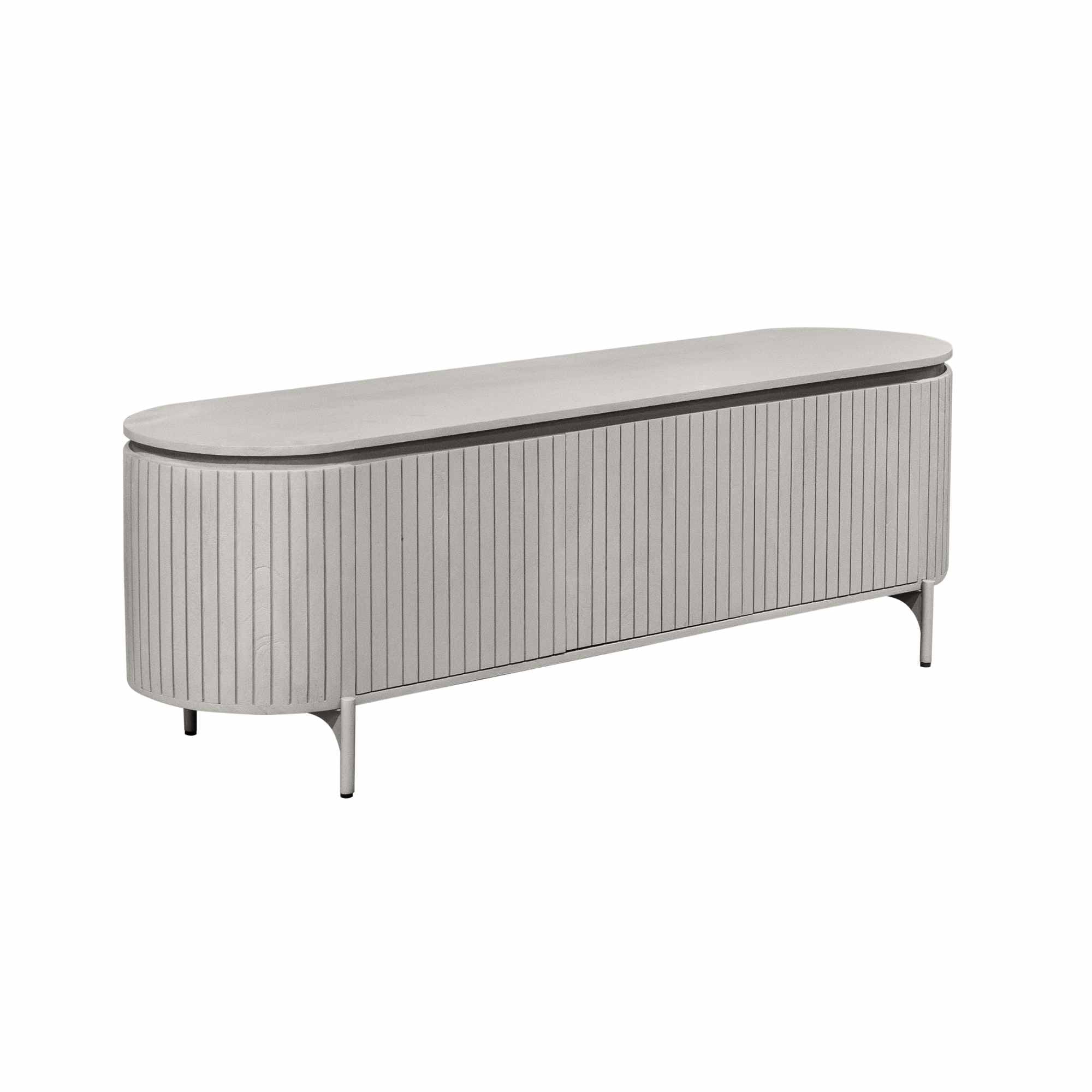 Tv meubel Solana | Verticale latten | Mangohout taupe