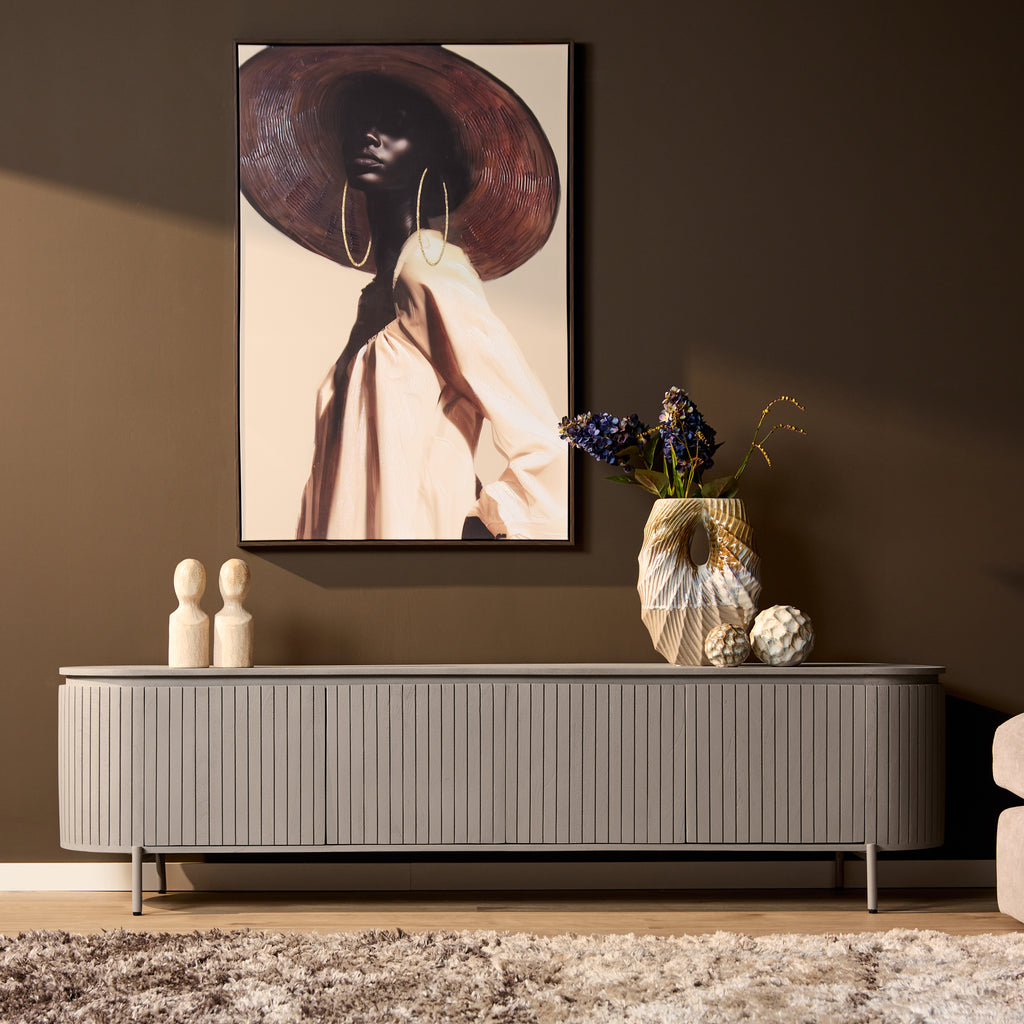 Tv meubel Solana | Mangohout | Taupe 210 cm