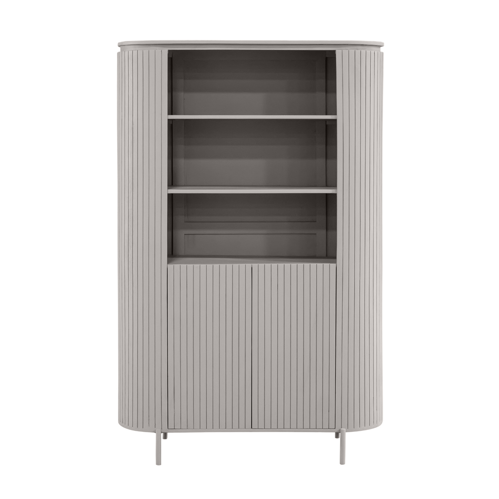 Wandkast Solana | Verticale latten | Mangohout Taupe