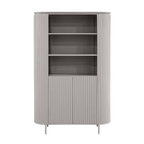 Wandkast Solana | Verticale latten | Mangohout Taupe