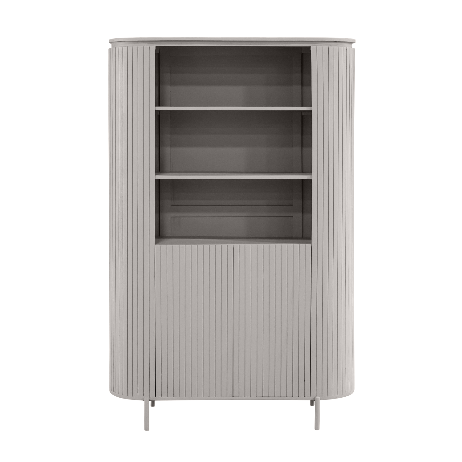 Wandkast Solana | Verticale latten | Mangohout Taupe