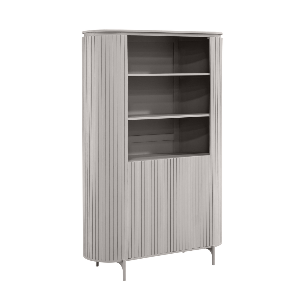 Wandkast Solana | Verticale latten | Mangohout Taupe