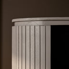 Wandkast Solana | Verticale latten | Mangohout Taupe