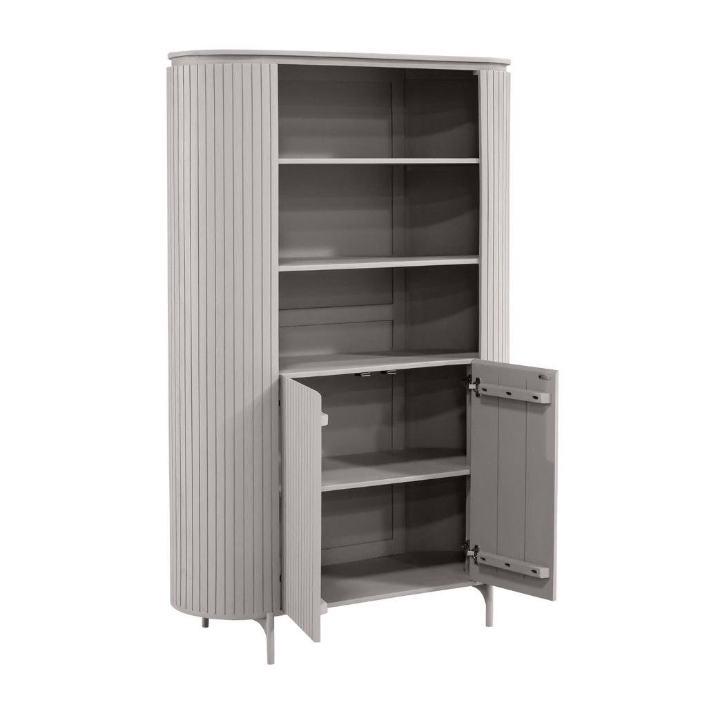 Wandkast Solana | Verticale latten | Mangohout Taupe