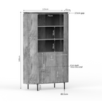Wandkast Solana | Verticale latten | Mangohout Taupe