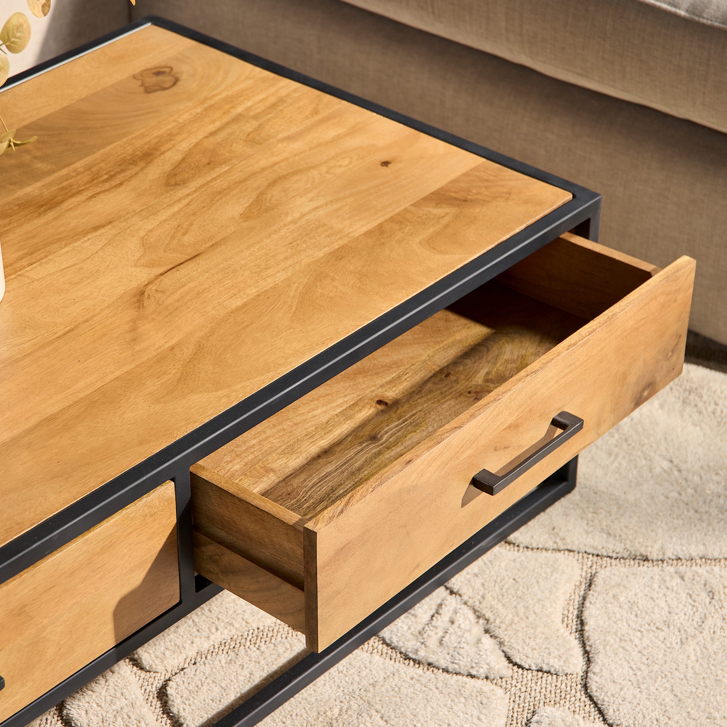 Salontafel Denver | 2 lades | Massief mangohout