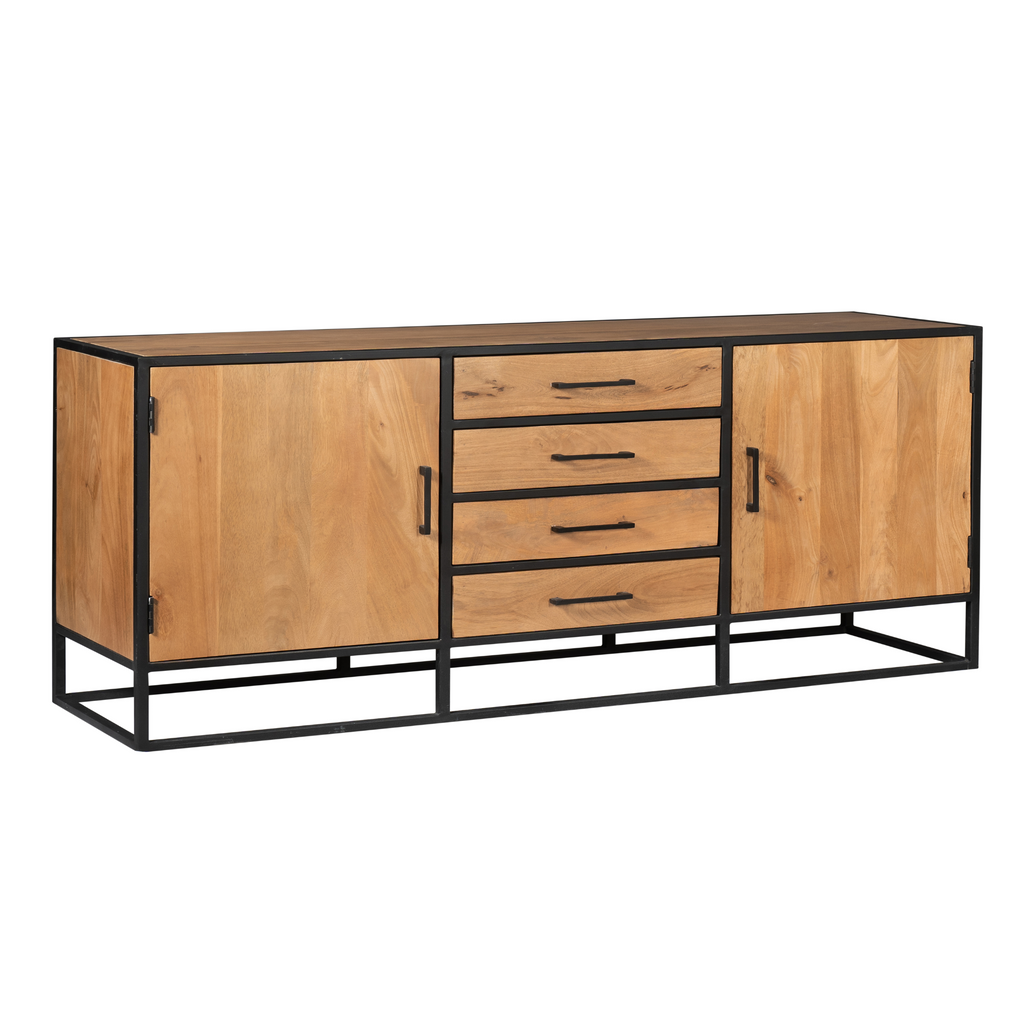 Dressoir Denver | 2 deuren | 4 lades | Mangohout
