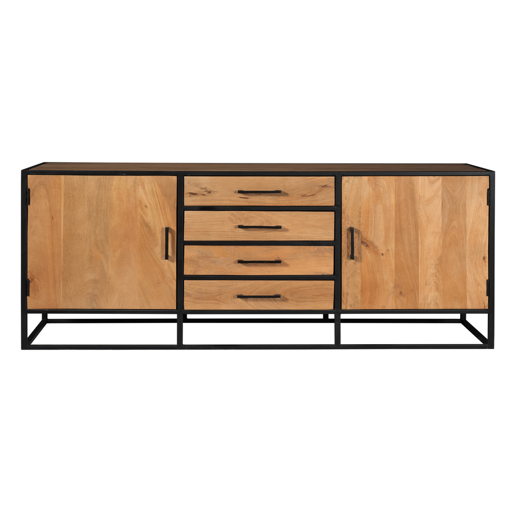 Dressoir Denver | 2 deuren | 4 lades | Mangohout