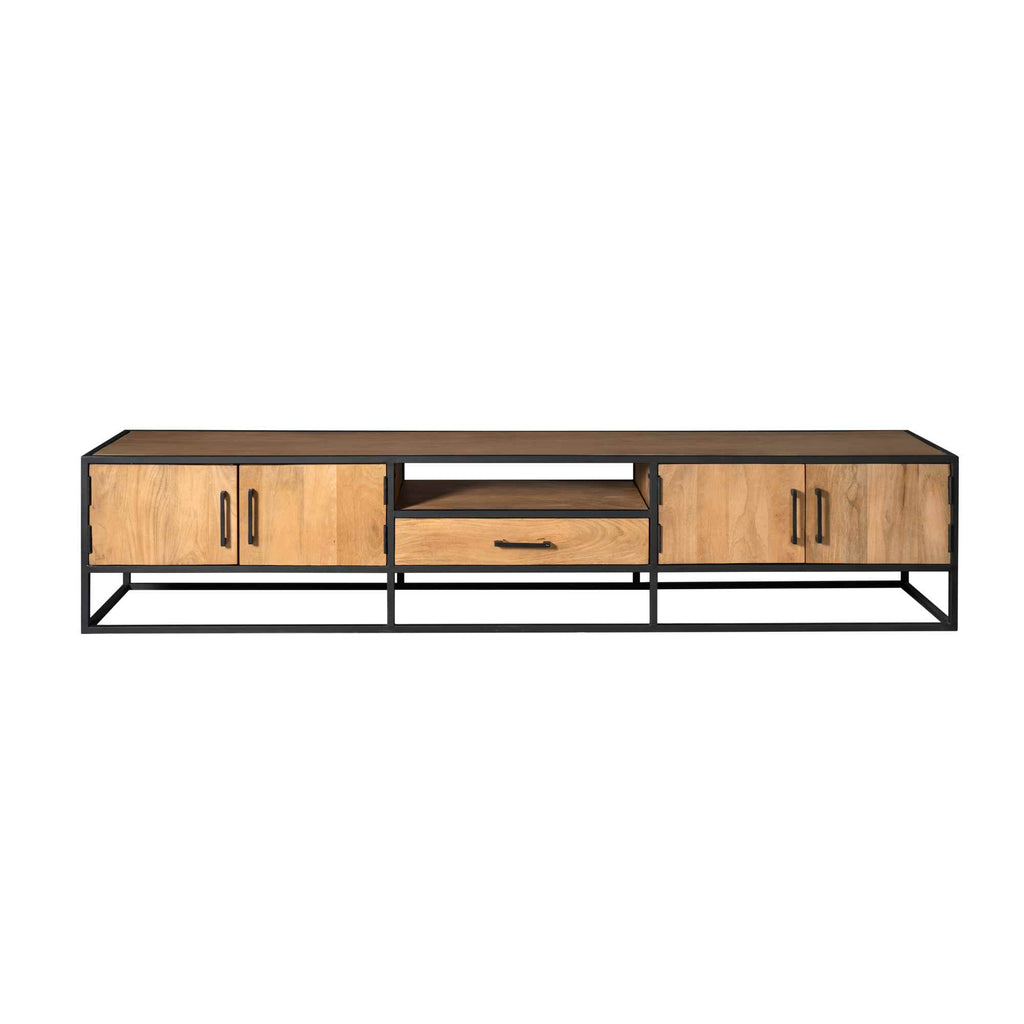 Tv meubel Denver | 1 Lade | Gelakt mango & zwart