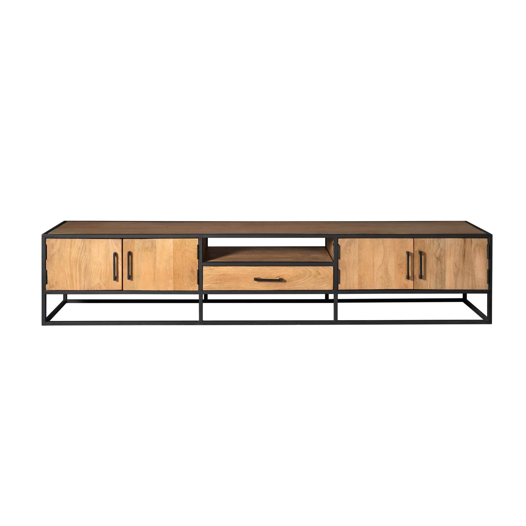 Tv meubel Denver | 1 Lade | Gelakt mango & zwart