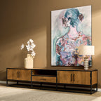 Tv meubel Denver | 1 Lade | Gelakt mango & zwart