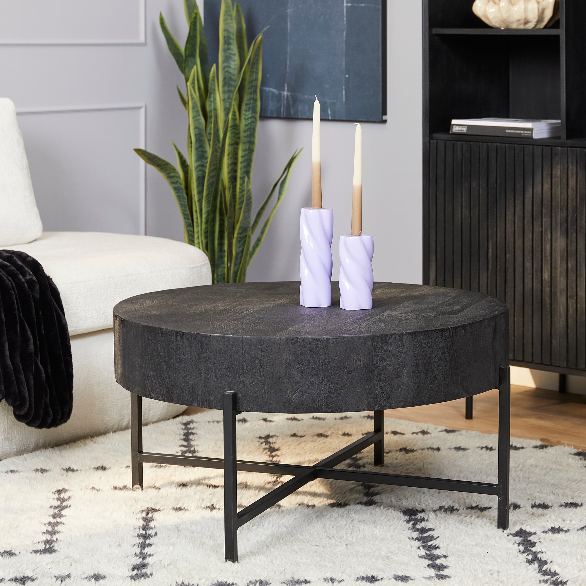 Salontafel Cooper Black | Rond | Mangohout Zwart