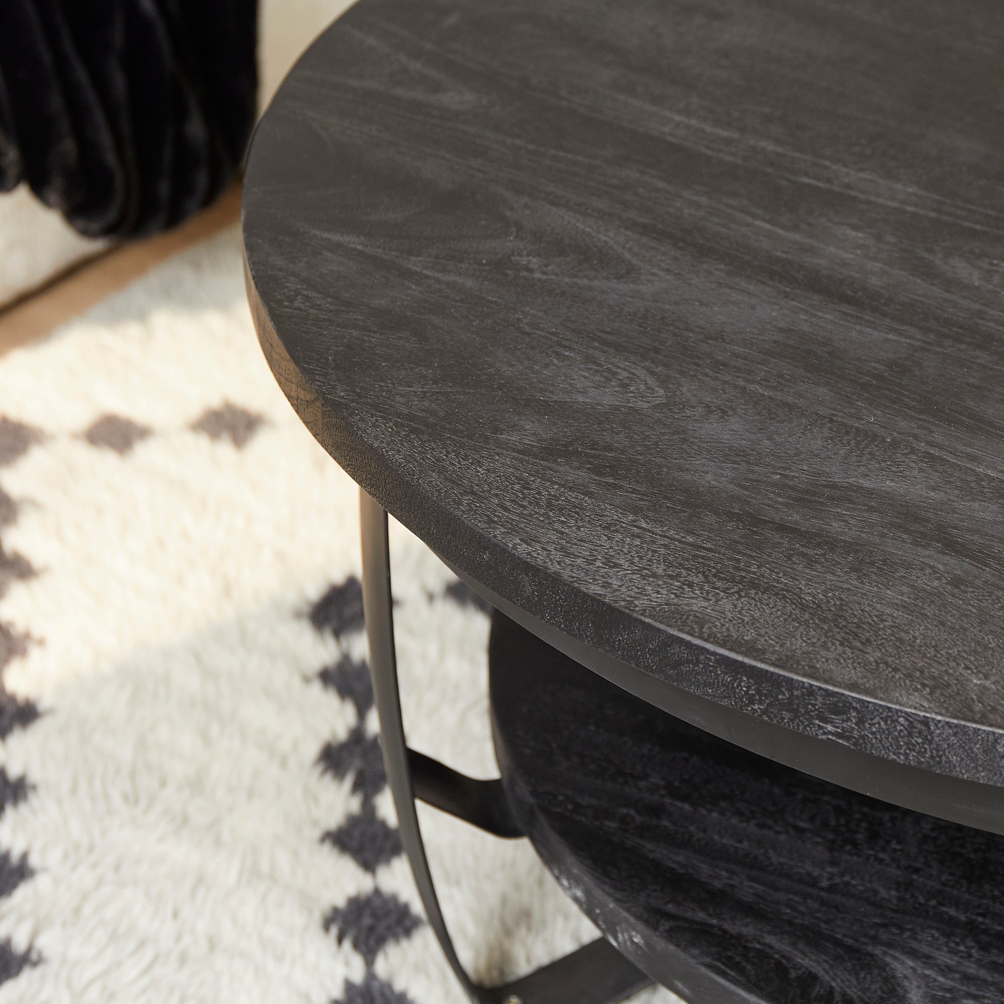 Salontafel Paras | Rond | Mangohout Zwart
