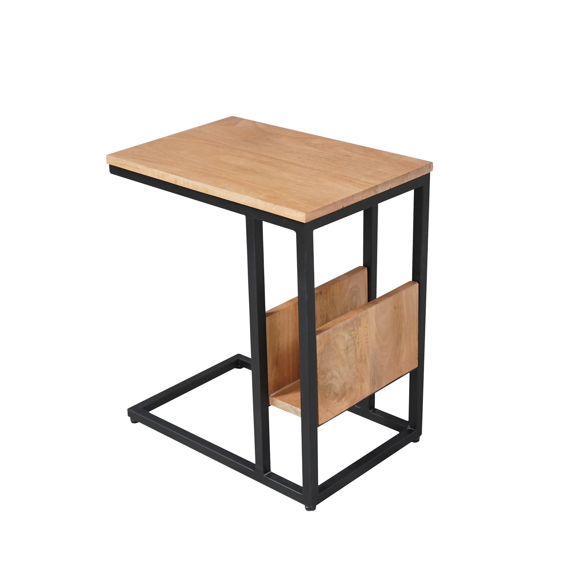 Bijzettafel Slider | Mango hout | Zwart frame