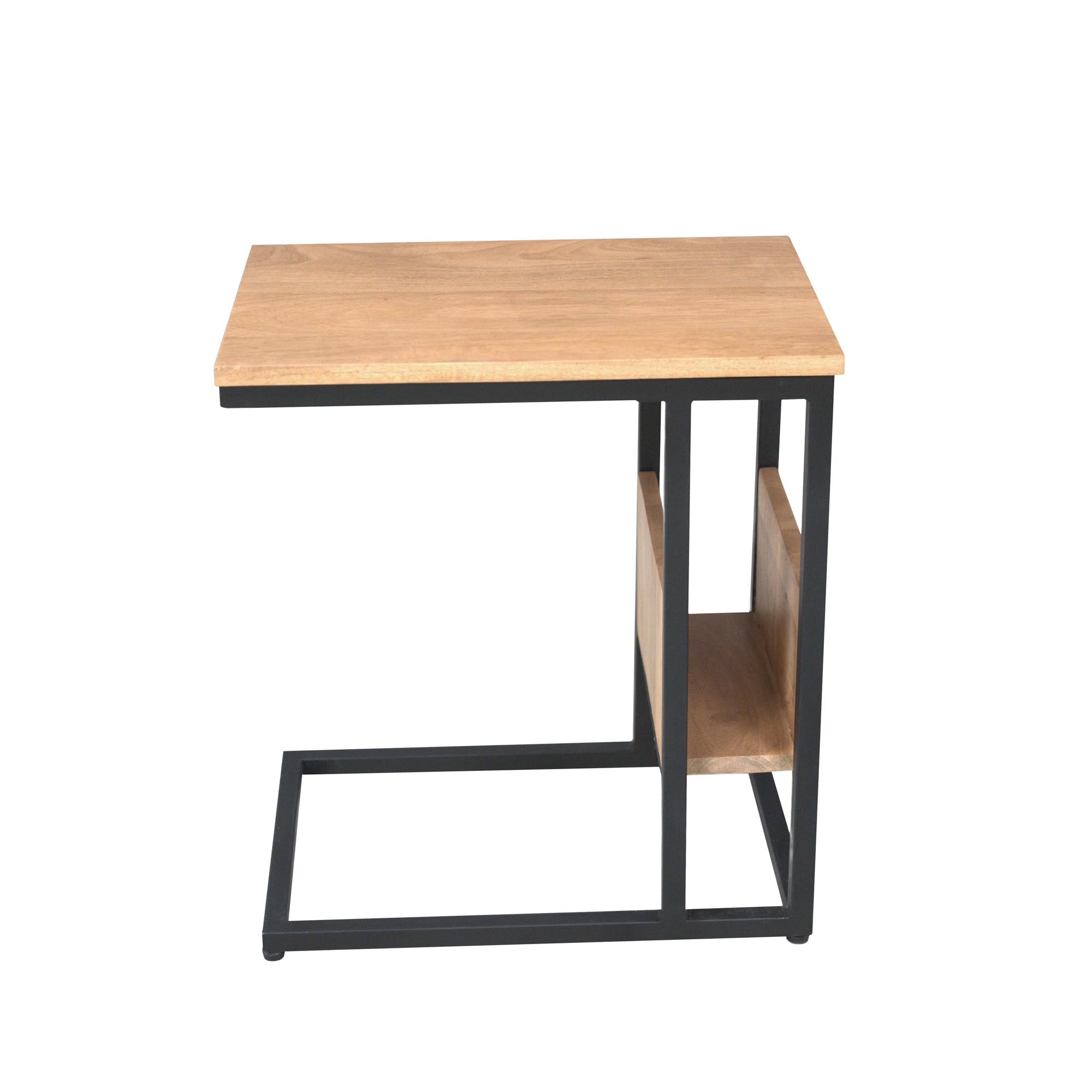 Bijzettafel Slider | Mango hout | Zwart frame