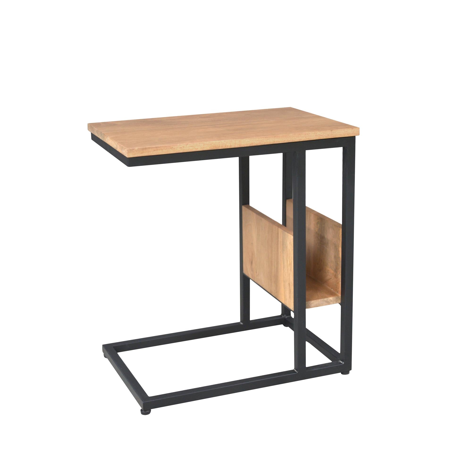 Bijzettafel Slider | Mango hout | Zwart frame