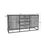 Dressoir Dakota | 4 Lades | Massief mango naturel