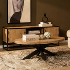 Salontafel Dakota | Ovaal Mangohout | Industrieel