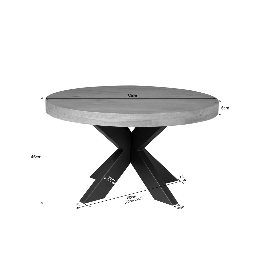 Salontafel Dakota | Rond | Mango licht & Metaal
