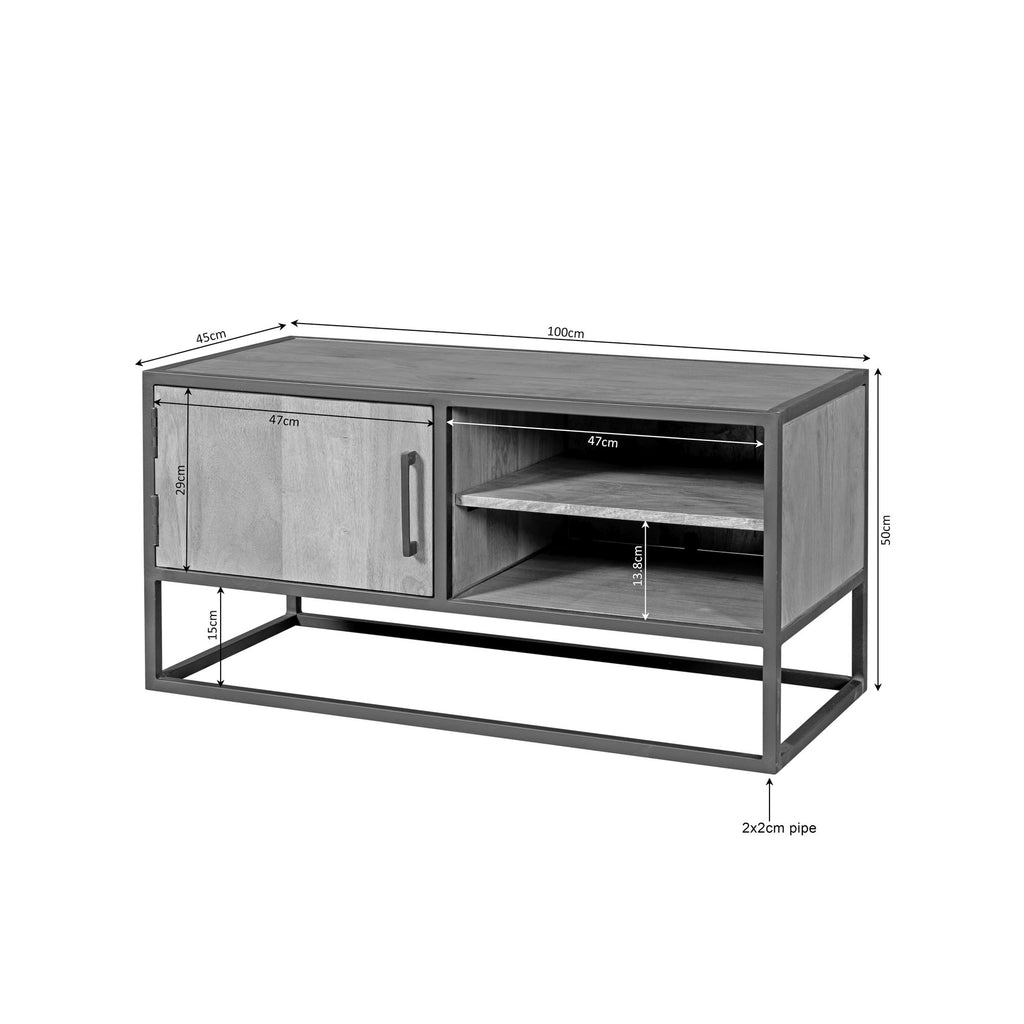 Tv meubel Dakota | Mangohout | 1 deur