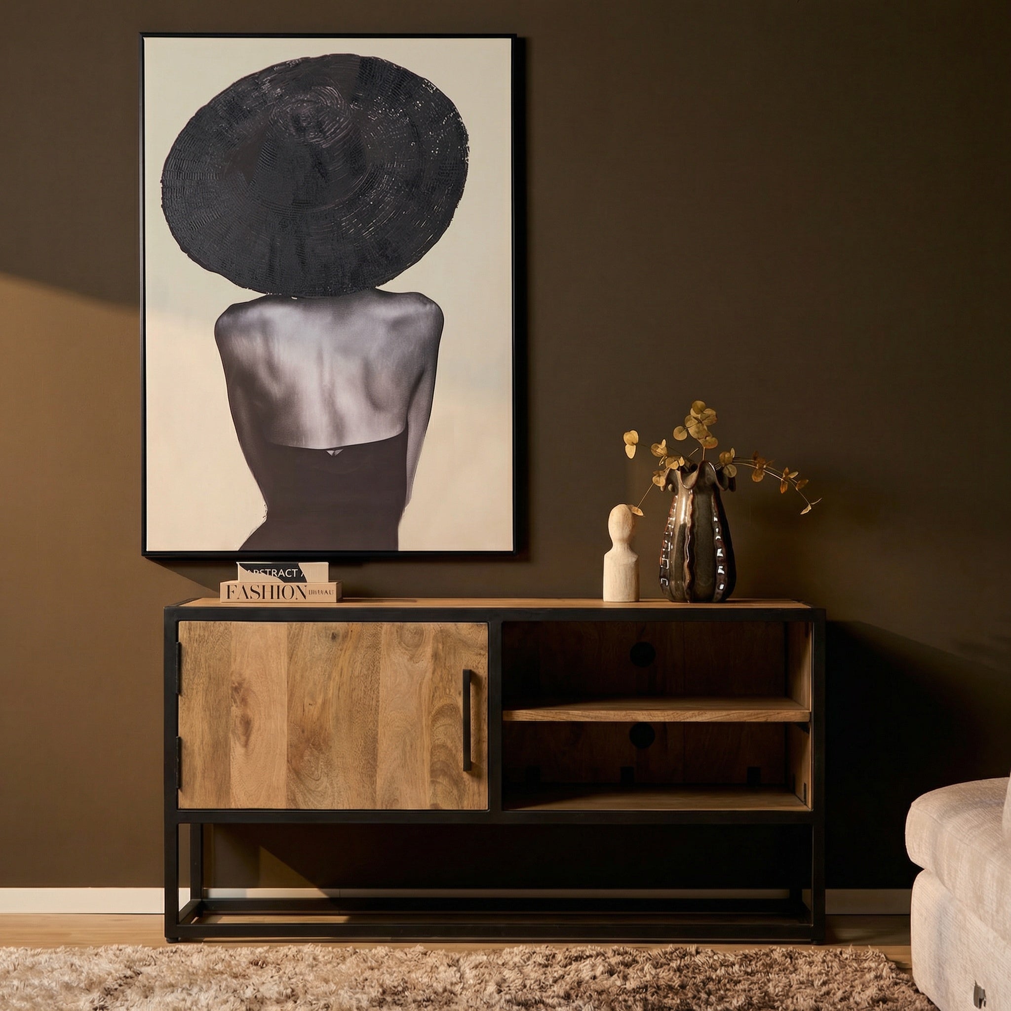 Tv meubel Dakota | Mangohout | 1 deur