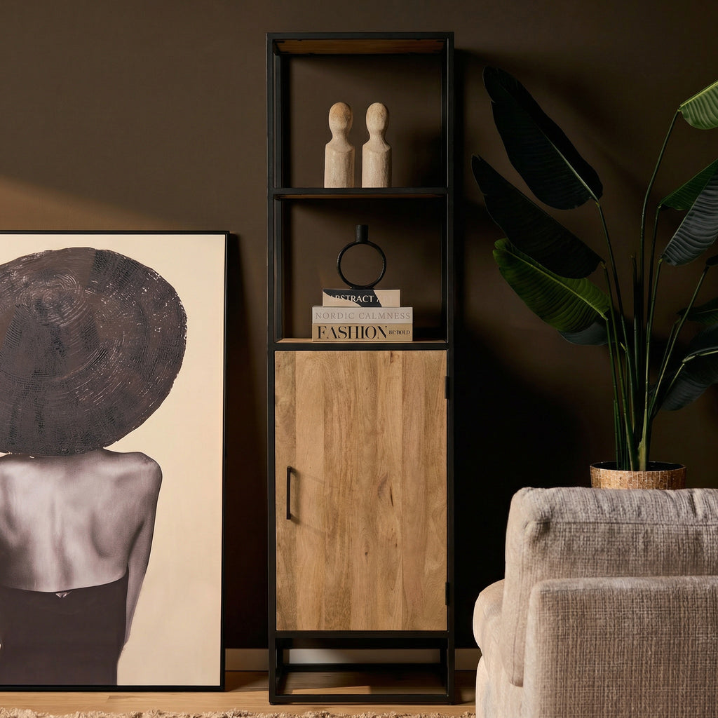 Boekenkast Dakota 1 deur | 55 cm