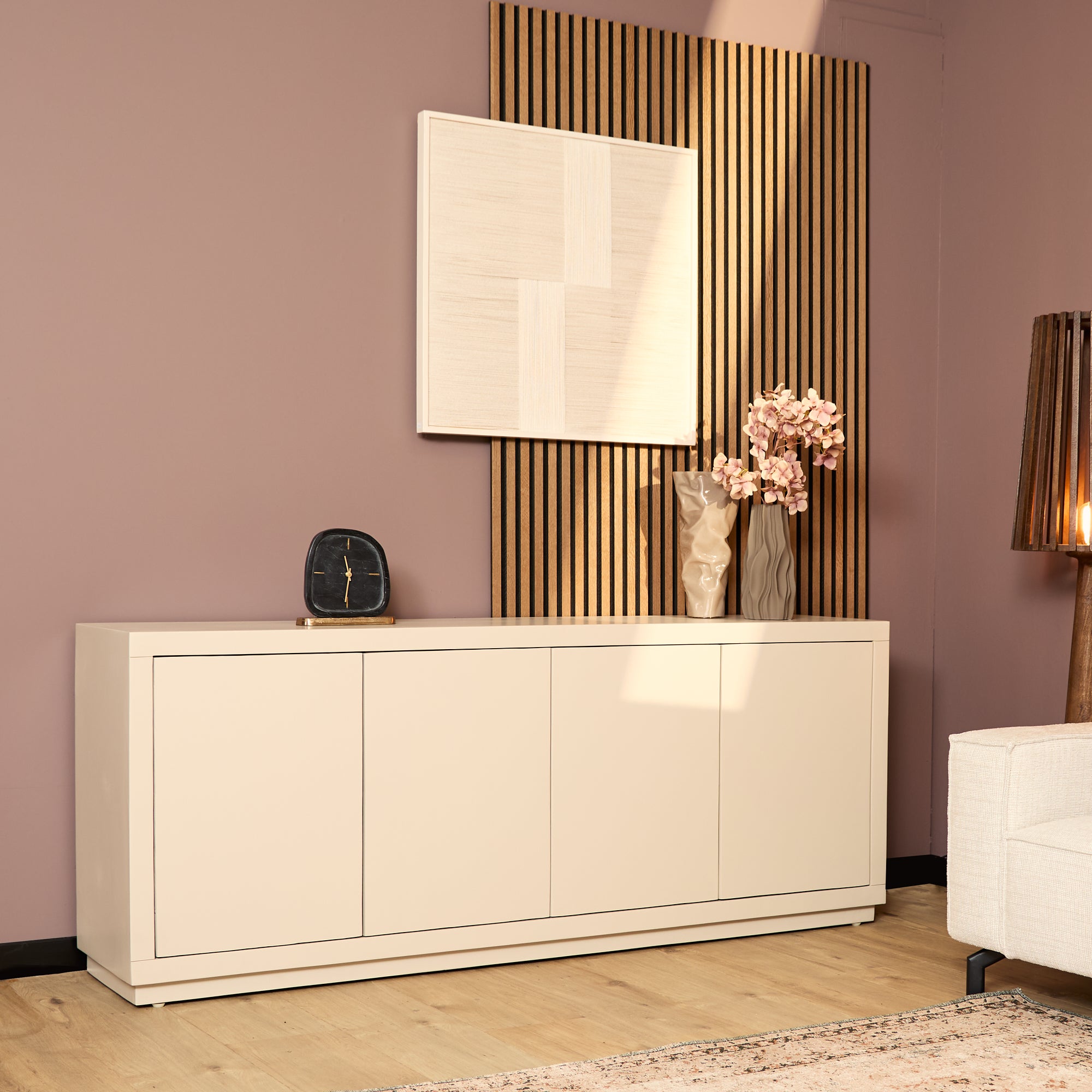 Dressoir Brussel | Sand finish | Mangohout 4-deurs