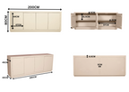 Dressoir Brussel | Sand finish | Mangohout 4-deurs