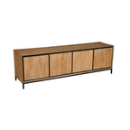 Tv-meubel RichWood | 4 Deuren | Mangohout Zwart