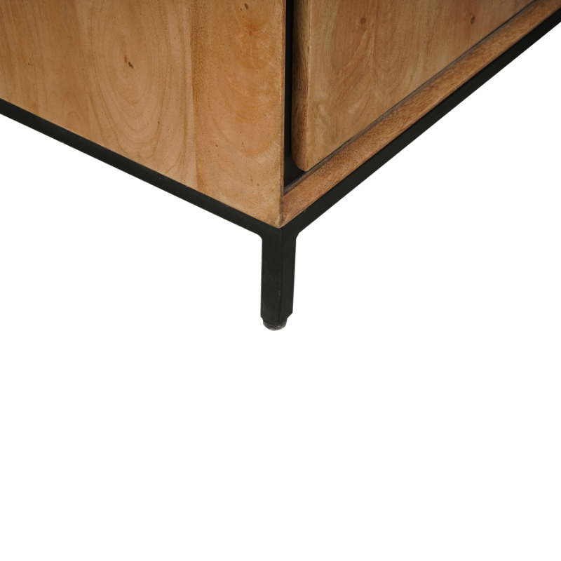 Tv-meubel RichWood | 4 Deuren | Mangohout Zwart
