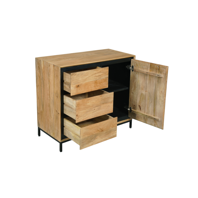 Kabinetkast RichWood | 1 Deur | 3 Lades | Mangohout