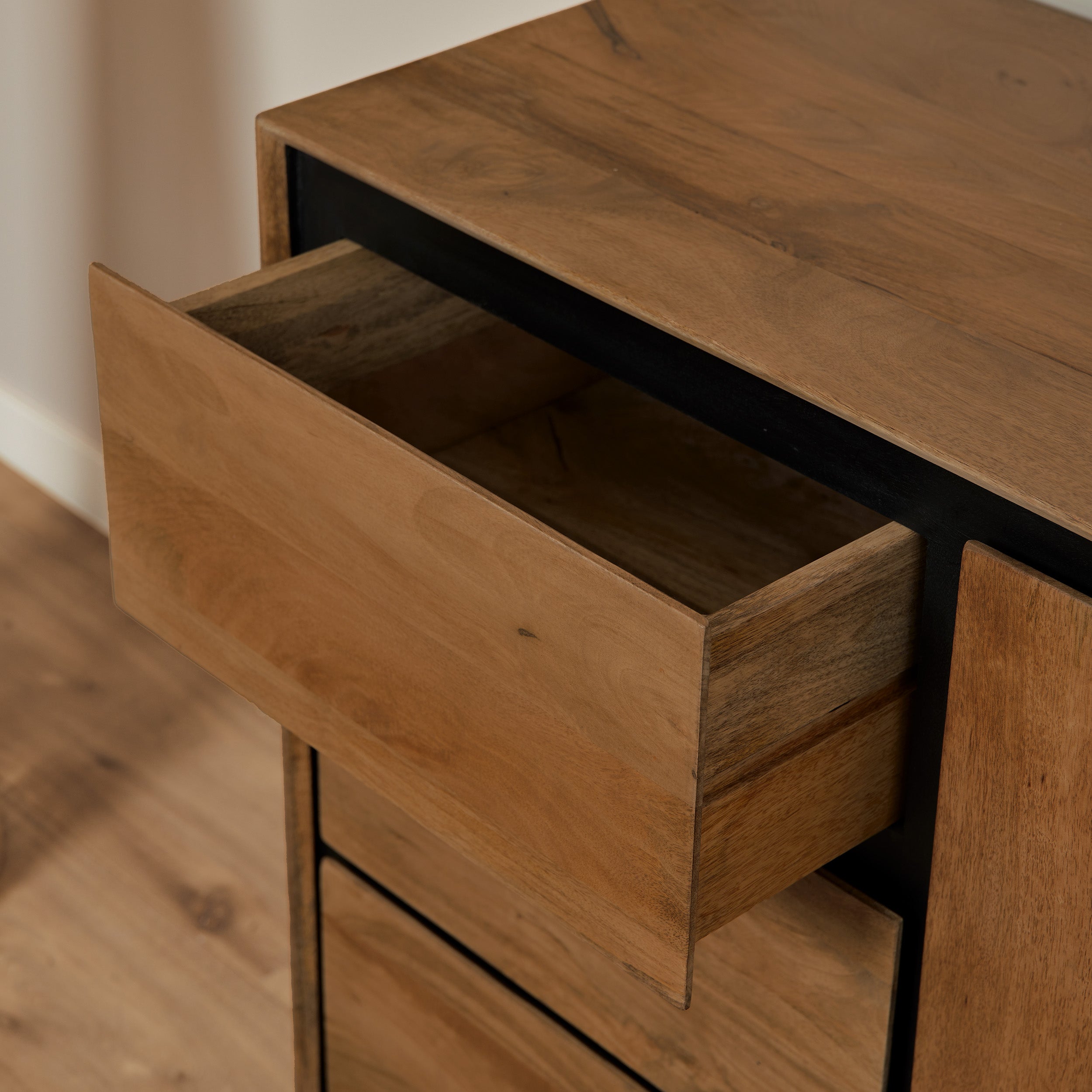 Kabinetkast RichWood | 1 Deur | 3 Lades | Mangohout