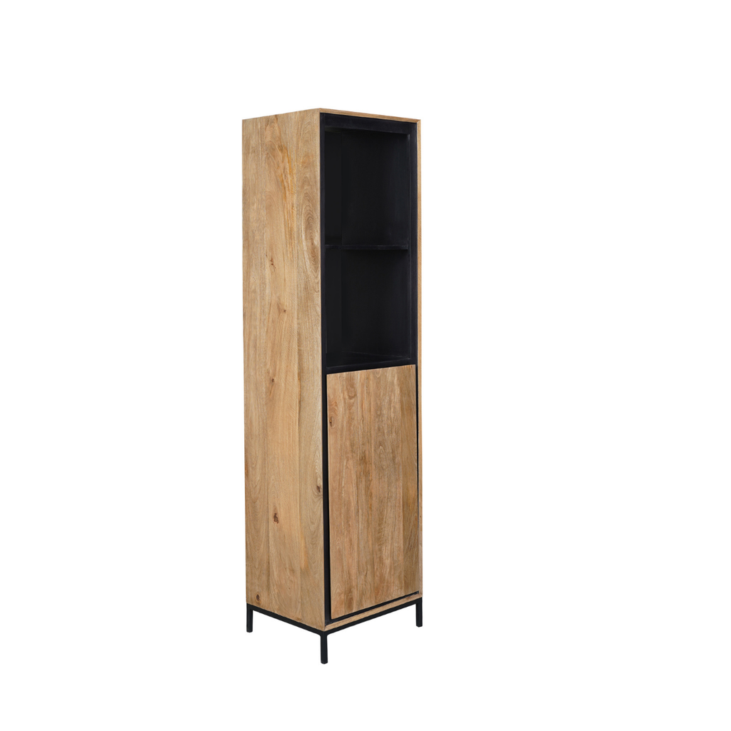 Boekenkast RichWood | 1 Deur | Gelakt mangohout