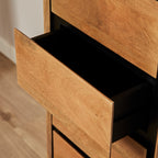 Ladekast RichWood | 5 Lade | Gelakt mangohout & zwart