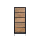Ladekast RichWood | 5 Lade | Gelakt mangohout & zwart