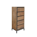 Ladekast RichWood | 5 Lade | Gelakt mangohout & zwart