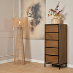 Ladekast RichWood | 5 Lade | Gelakt mangohout & zwart